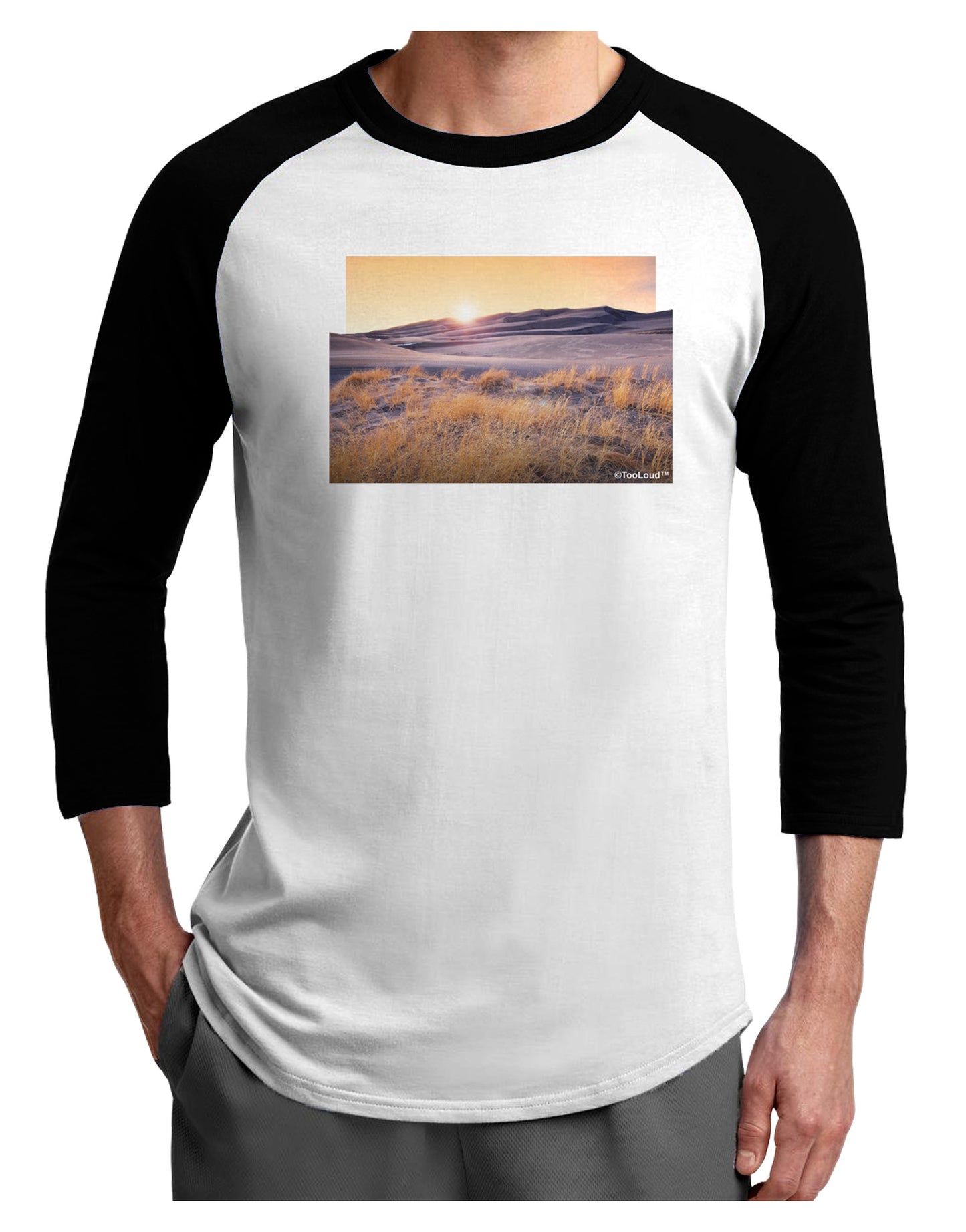 Colorado Sand Dunes Cutout Adult Raglan Shirt-Raglan Shirt-TooLoud-White-Black-X-Small-Davson Sales