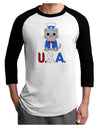 Patriotic Cat - USA Adult Raglan Shirt by TooLoud-TooLoud-White-Black-X-Small-Davson Sales