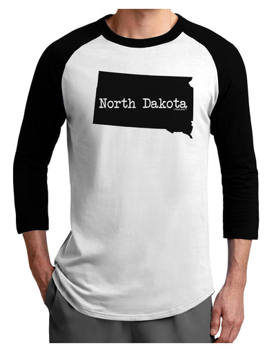 North Dakota - United States Shape Adult Raglan Shirt by TooLoud-TooLoud-White-Black-X-Small-Davson Sales