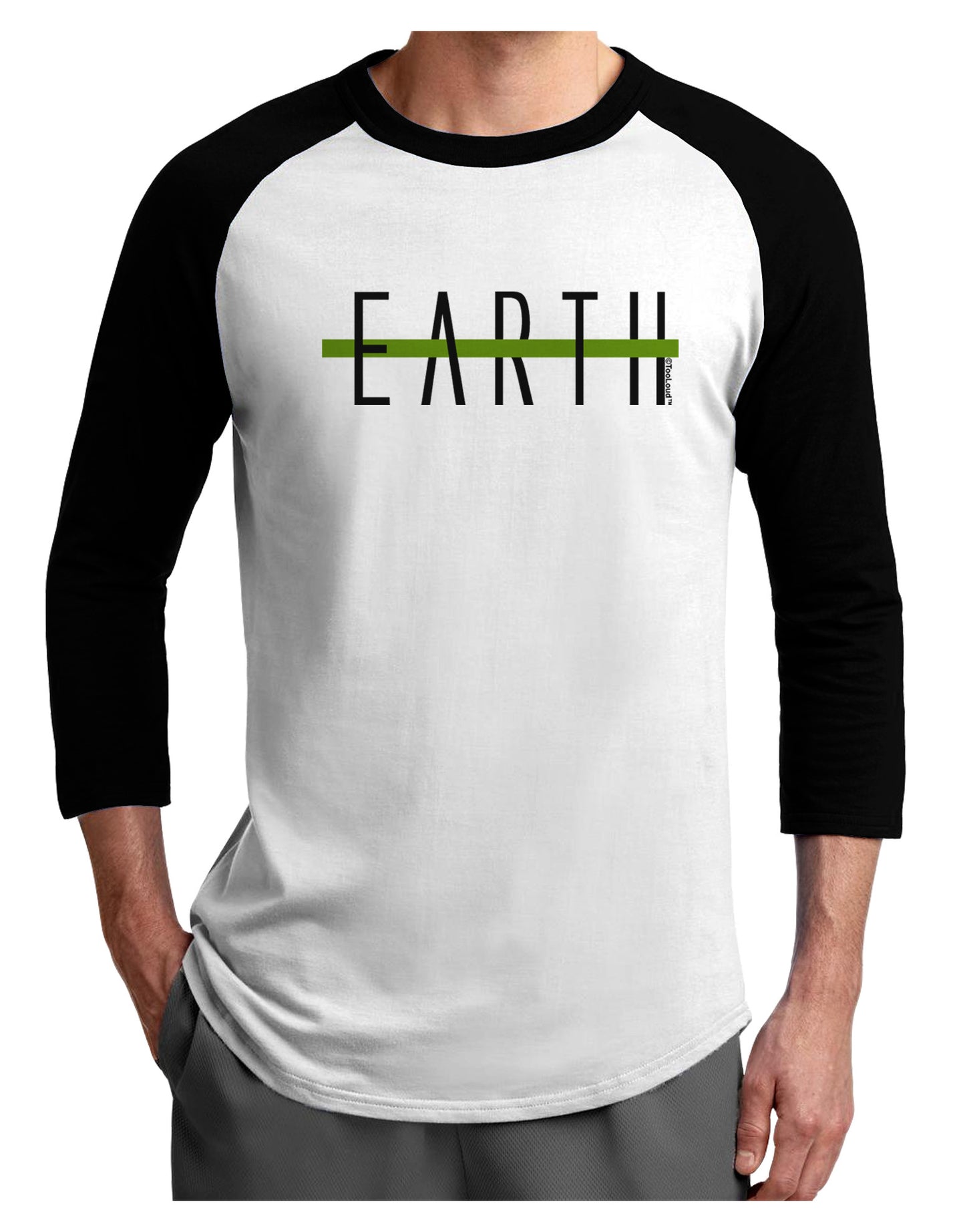 Planet Earth Text Only Adult Raglan Shirt-Raglan Shirt-TooLoud-White-Black-X-Small-Davson Sales