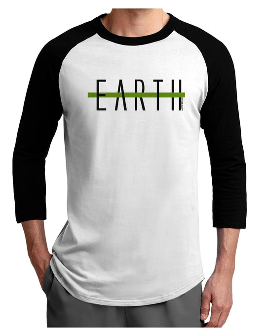 Planet Earth Text Only Adult Raglan Shirt-Raglan Shirt-TooLoud-White-Black-X-Small-Davson Sales