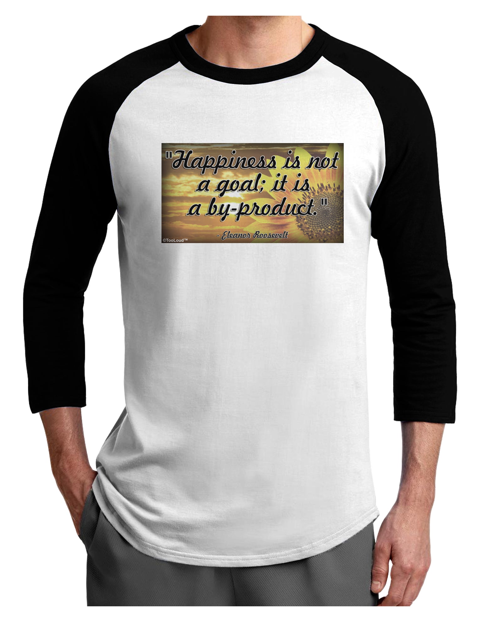 Happiness Is Not A Goal Adult Raglan Shirt by TooLoud-TooLoud-White-Black-X-Small-Davson Sales