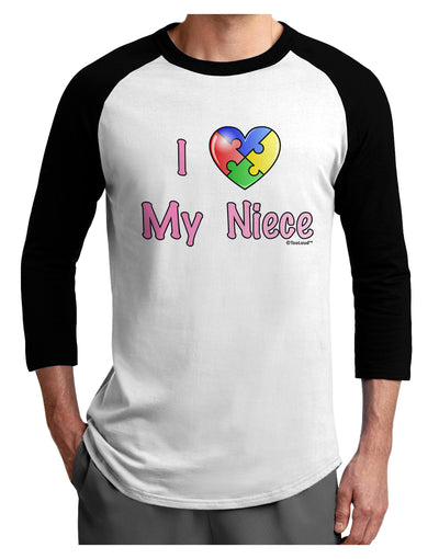 I Heart My Niece - Autism Awareness Adult Raglan Shirt by TooLoud-TooLoud-White-Black-X-Small-Davson Sales