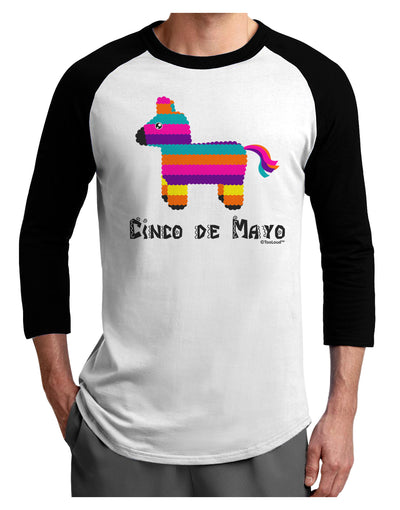 Colorful Pinata Design - Cinco de Mayo Adult Raglan Shirt by TooLoud-TooLoud-White-Black-X-Small-Davson Sales