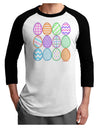 Cute Faux Applique Easter Eggs Adult Raglan Shirt-Raglan Shirt-TooLoud-White-Black-X-Small-Davson Sales