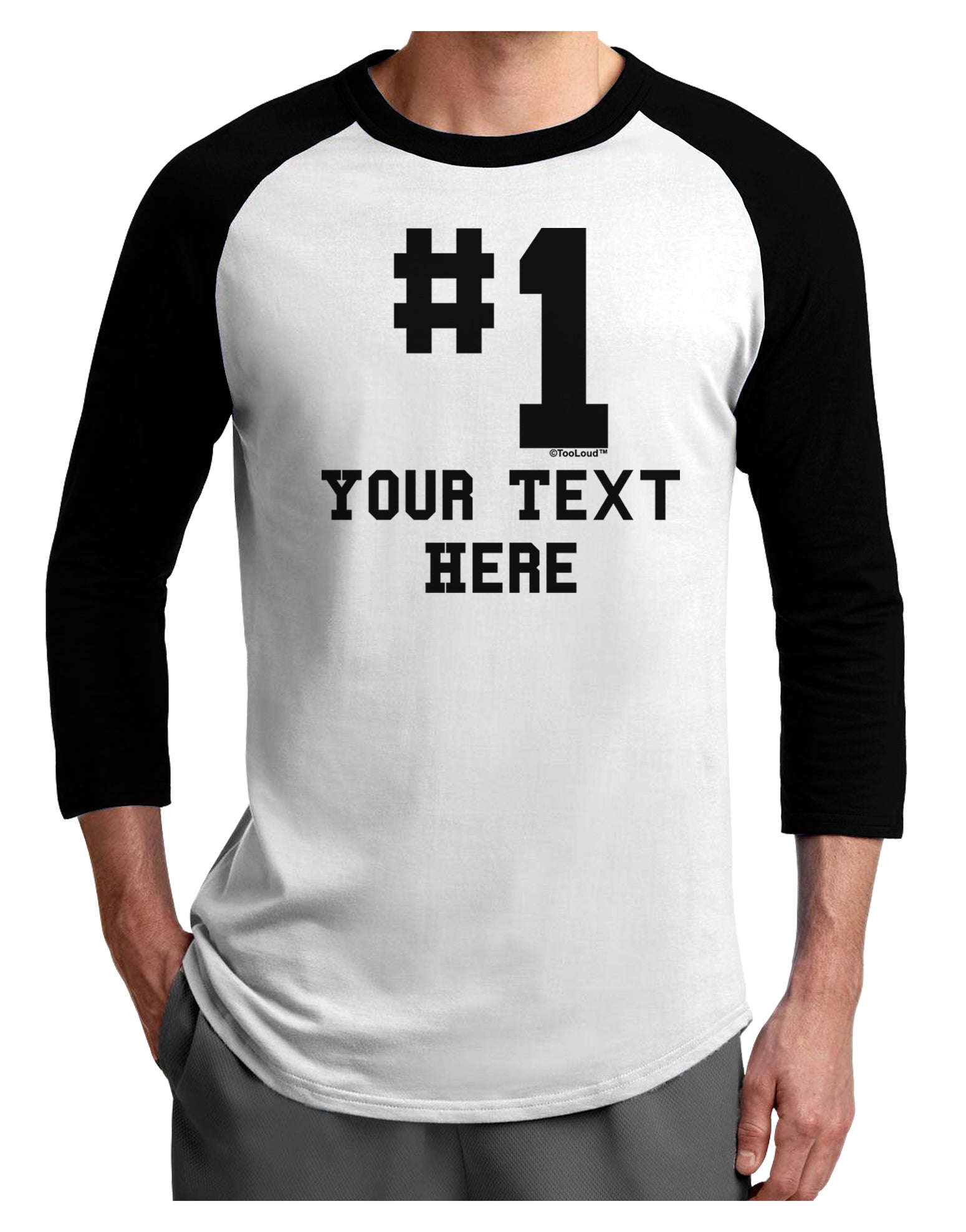Personalized Number 1 Adult Raglan Shirt by TooLoud-TooLoud-White-Black-X-Small-Davson Sales