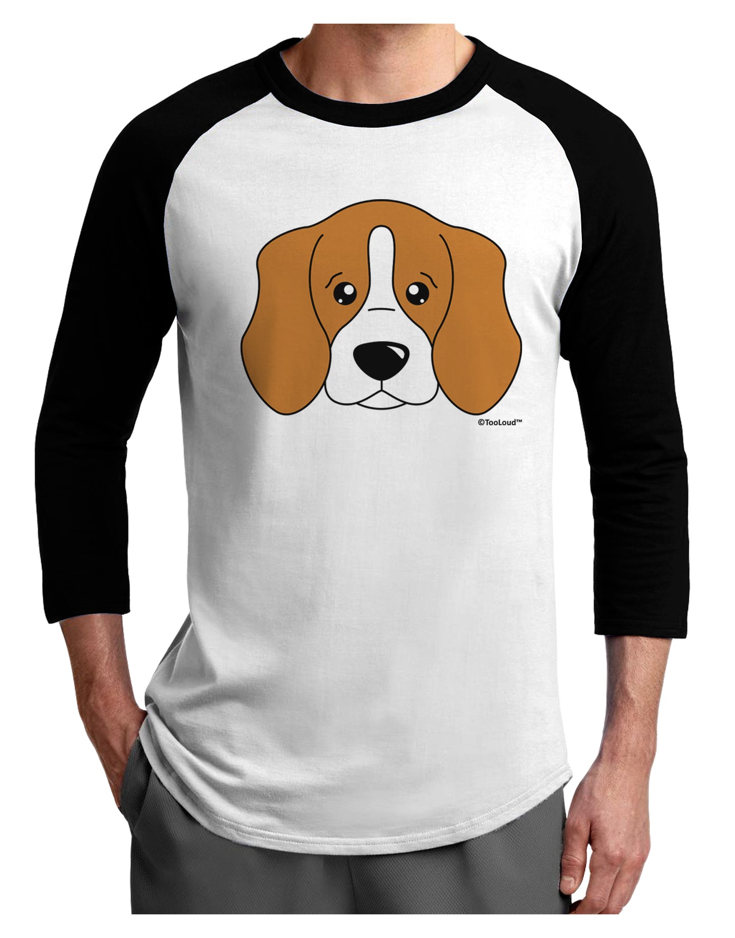 Cute Beagle Dog Adult Raglan Shirt by TooLoud-TooLoud-White-Black-X-Small-Davson Sales