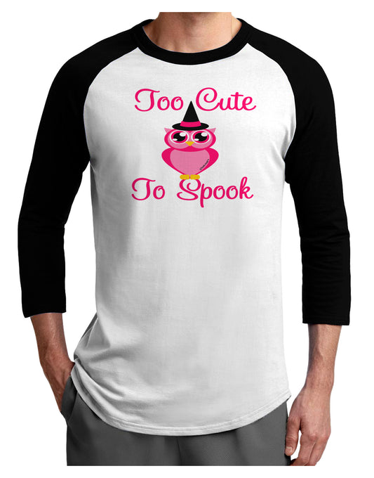 Owl Too Cute Pink Adult Raglan Shirt-Raglan Shirt-TooLoud-White-Black-X-Small-Davson Sales