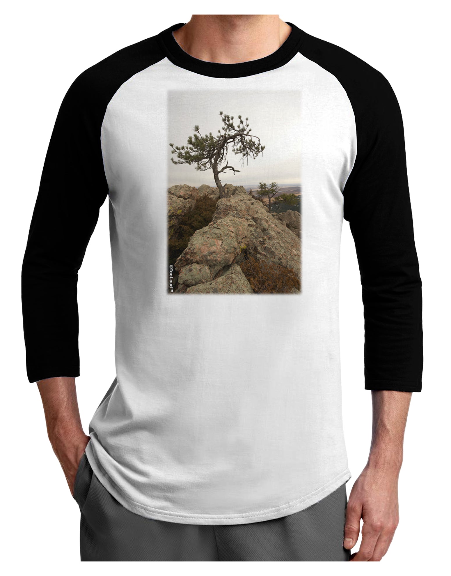 Stone Tree Colorado Adult Raglan Shirt by TooLoud-TooLoud-White-Black-X-Small-Davson Sales