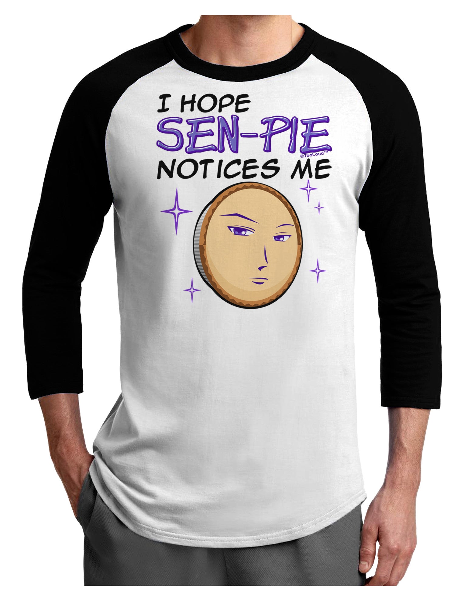 I Hope Sen-Pie Notices Me Adult Raglan Shirt-Raglan Shirt-TooLoud-White-Black-X-Small-Davson Sales