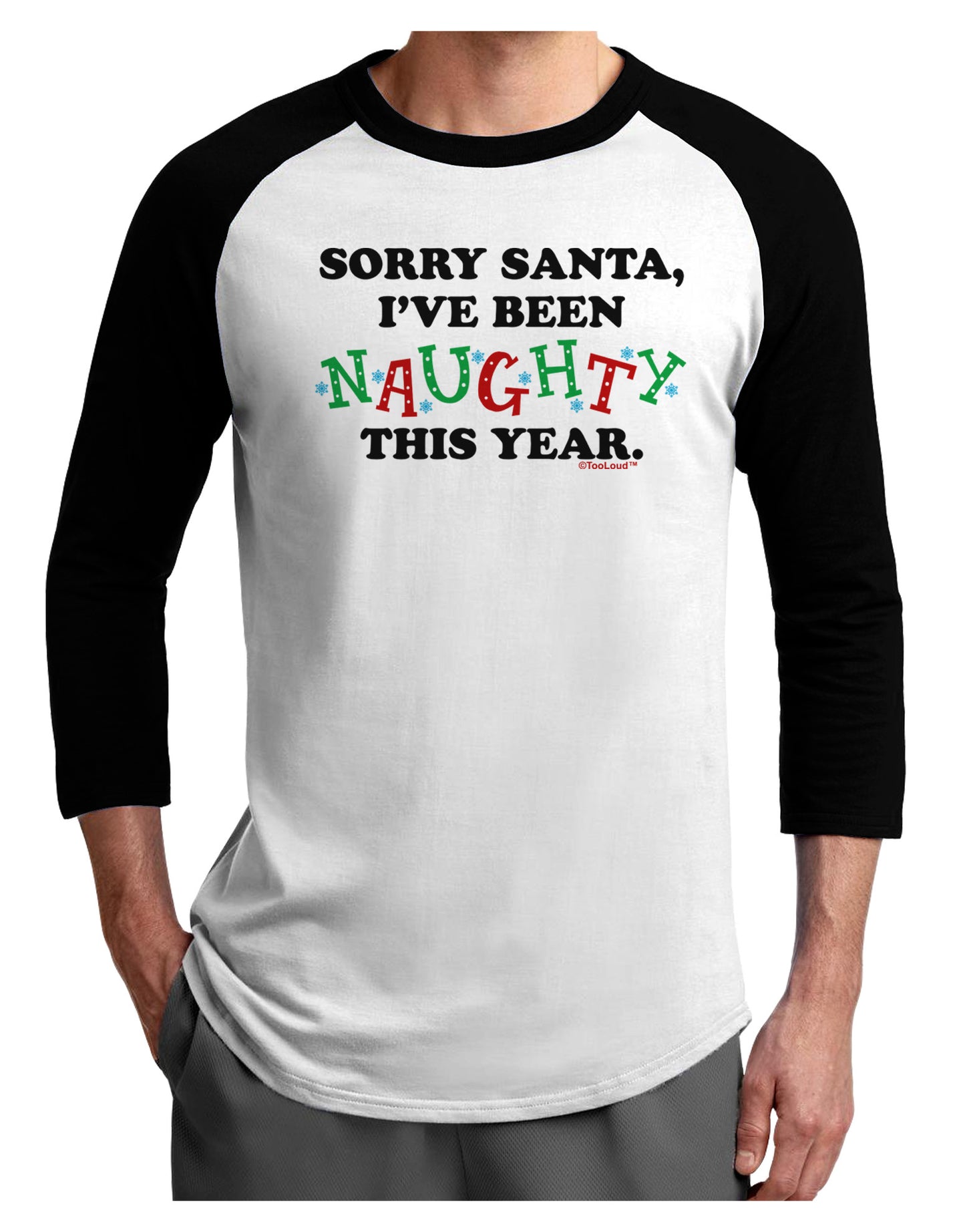 I've Been Naughty This Year Adult Raglan Shirt-Raglan Shirt-TooLoud-White-Black-X-Small-Davson Sales