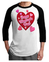 Happy Valentine's Day Romantic Hearts Adult Raglan Shirt-Raglan Shirt-TooLoud-White-Black-X-Small-Davson Sales