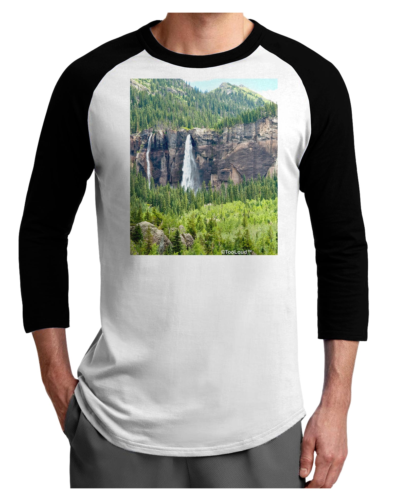 Beautiful Cliffs Nature Adult Raglan Shirt by-Raglan Shirt-TooLoud-White-Black-X-Small-Davson Sales