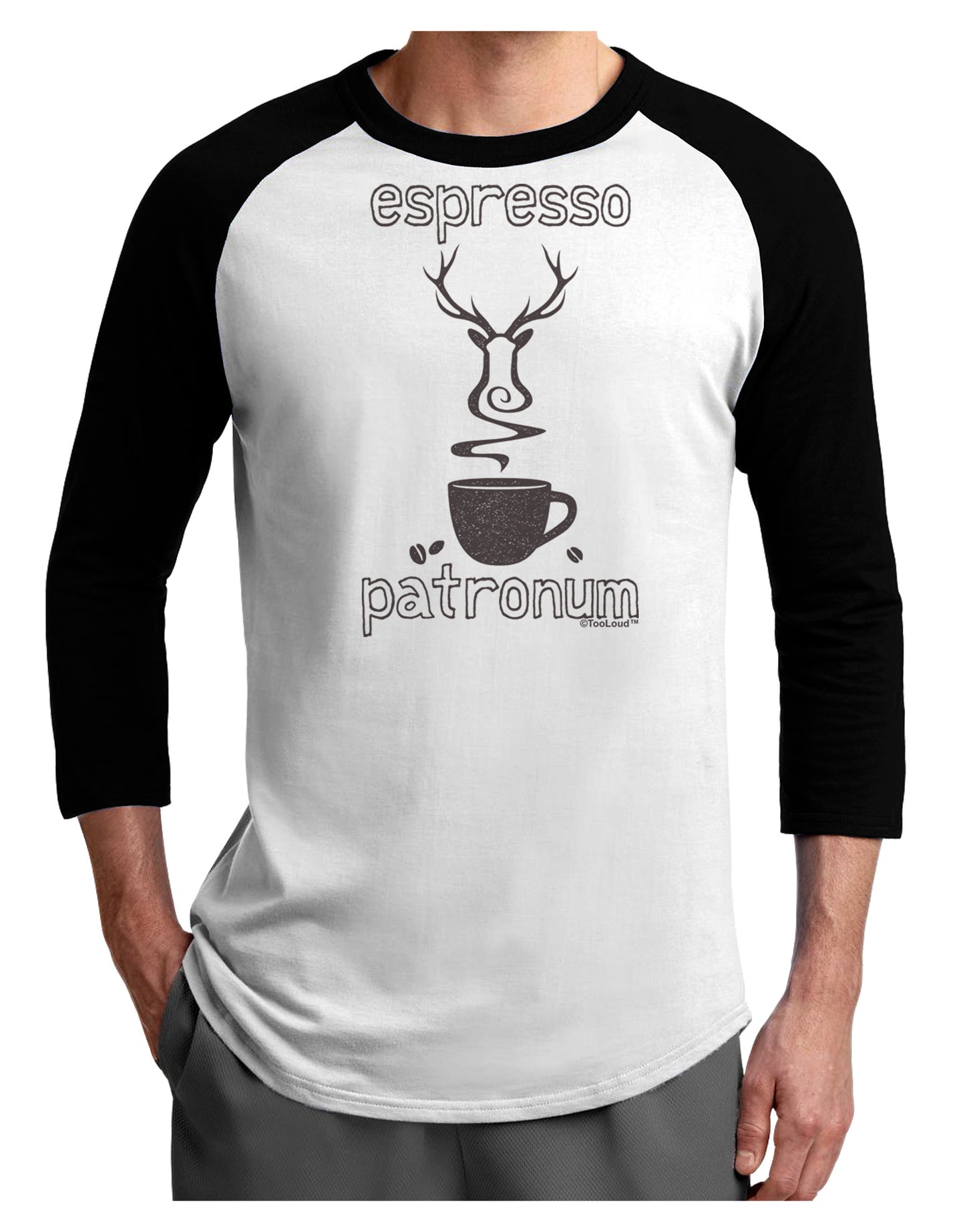 Espresso Patronum Adult Raglan Shirt-Raglan Shirt-TooLoud-White-Black-X-Small-Davson Sales