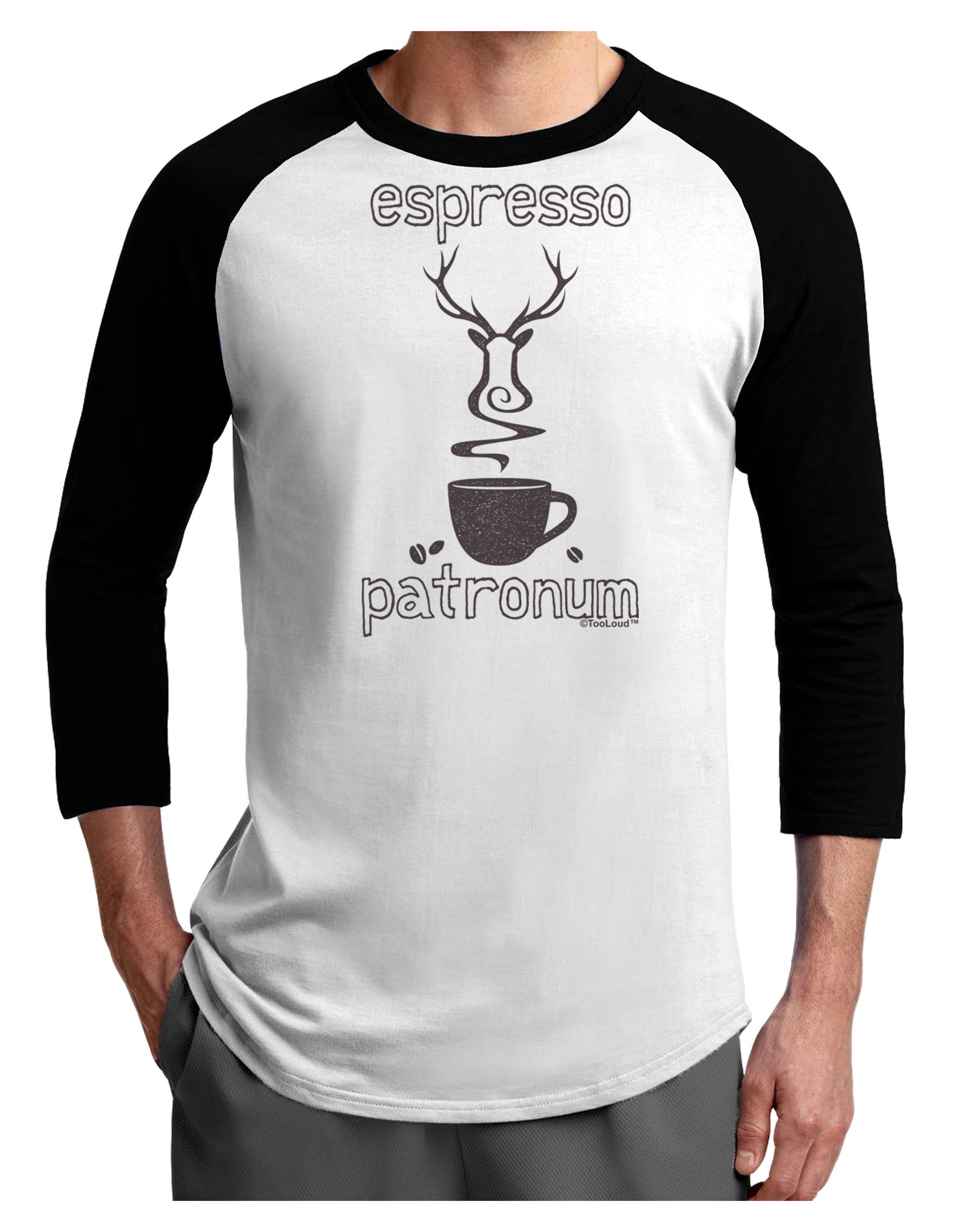Espresso Patronum Adult Raglan Shirt-Raglan Shirt-TooLoud-White-Black-X-Small-Davson Sales