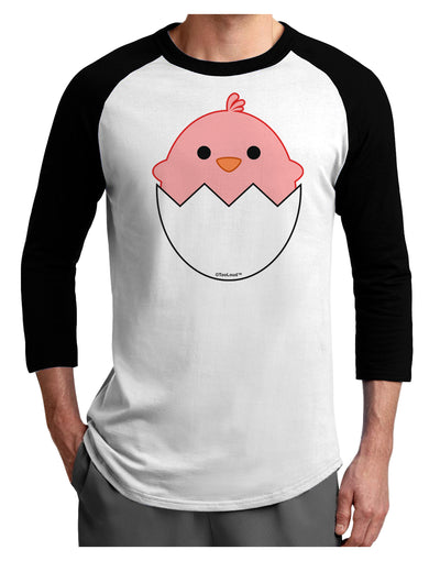 Cute Hatching Chick - Pink Adult Raglan Shirt by TooLoud-TooLoud-White-Black-X-Small-Davson Sales