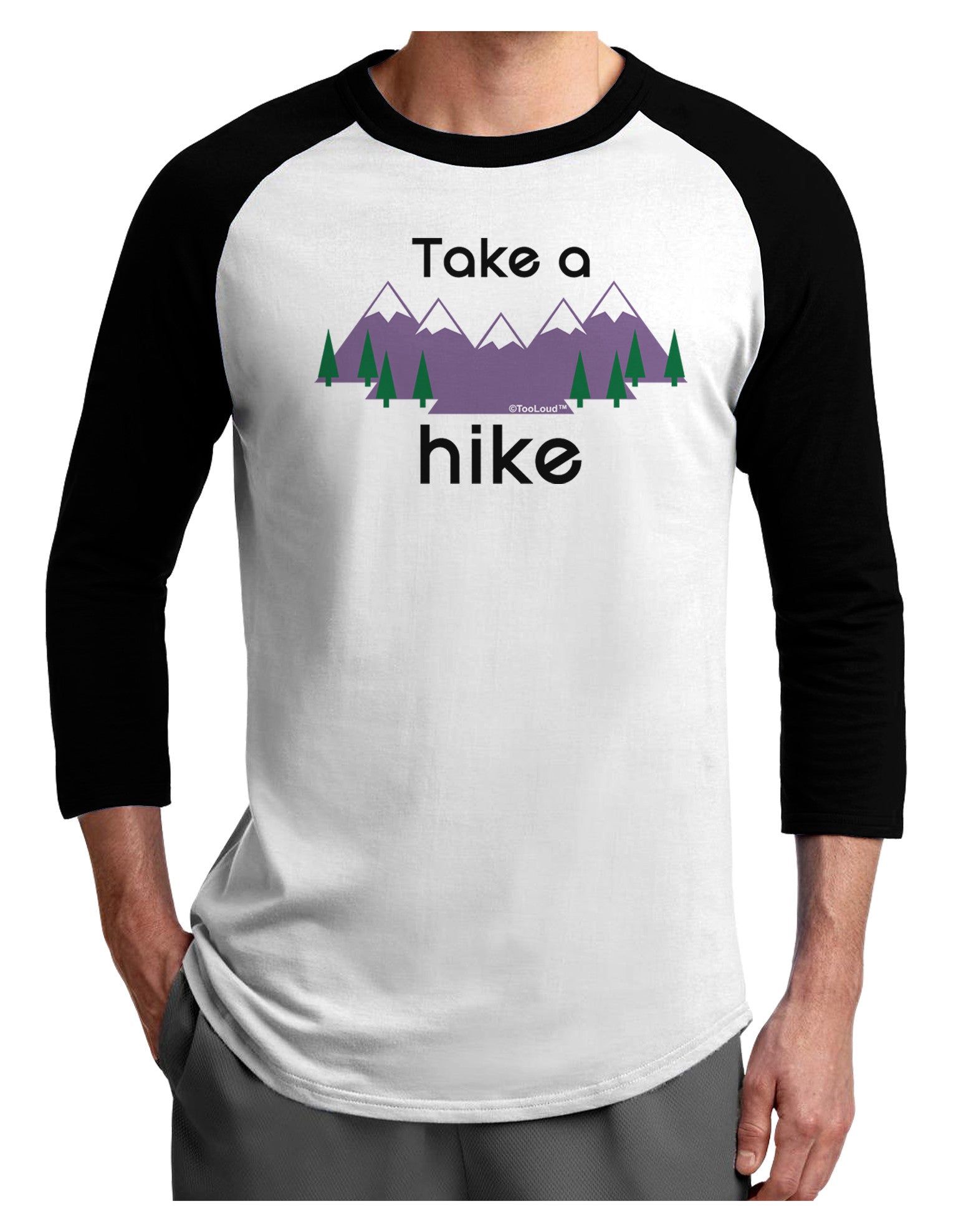 Take a Hike Adult Raglan Shirt-Mens-Tshirts-TooLoud-White-Black-X-Small-Davson Sales