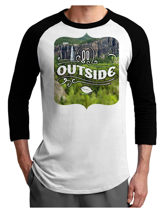 Go Outside - Beautiful Cliffs Adult Raglan Shirt by-Raglan Shirt-TooLoud-White-Black-X-Small-Davson Sales
