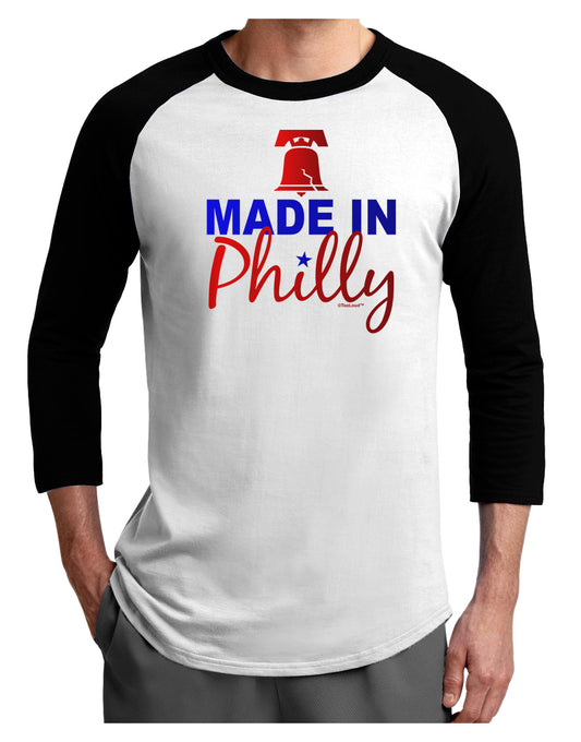 Made In Philly Adult Raglan Shirt-Raglan Shirt-TooLoud-White-Black-X-Small-Davson Sales