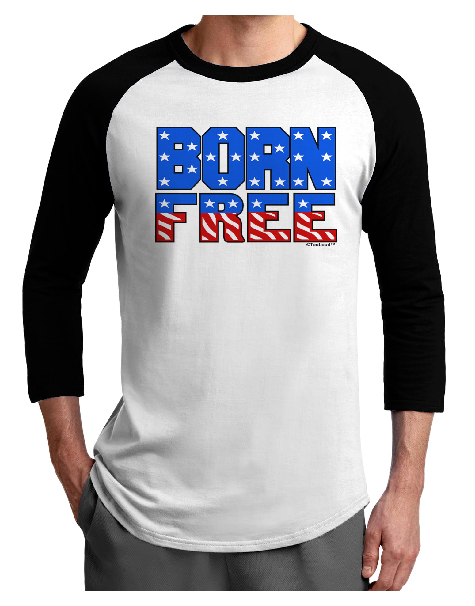 Born Free Color Adult Raglan Shirt by TooLoud-TooLoud-White-Black-X-Small-Davson Sales