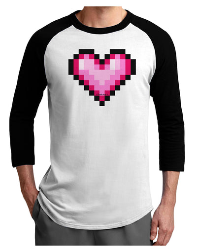 Pixel Heart Design B - Valentine's Day Adult Raglan Shirt by TooLoud-TooLoud-White-Black-X-Small-Davson Sales