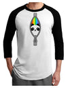 Rainbow Panda Peeking Out of Zipper Adult Raglan Shirt by TooLoud-TooLoud-White-Black-X-Small-Davson Sales