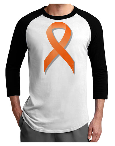 Leukemia Awareness Ribbon - Orange Adult Raglan Shirt-TooLoud-White-Black-X-Small-Davson Sales