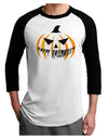 Happy Halloween Jack Adult Raglan Shirt-Raglan Shirt-TooLoud-White-Black-X-Small-Davson Sales