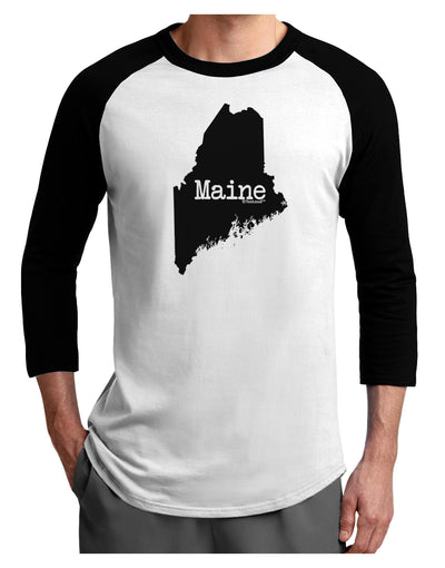 Maine - United States Shape Adult Raglan Shirt by TooLoud-TooLoud-White-Black-X-Small-Davson Sales