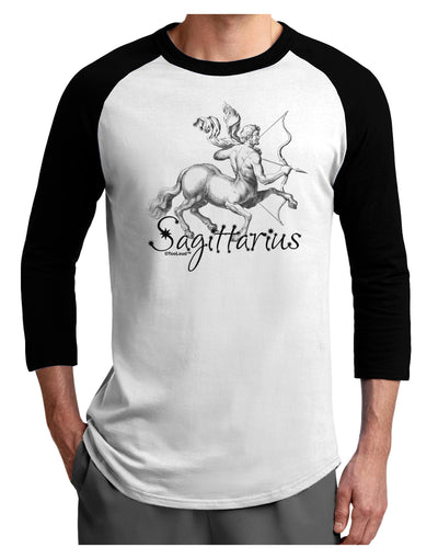 Sagittarius Illustration Adult Raglan Shirt-TooLoud-White-Black-X-Small-Davson Sales