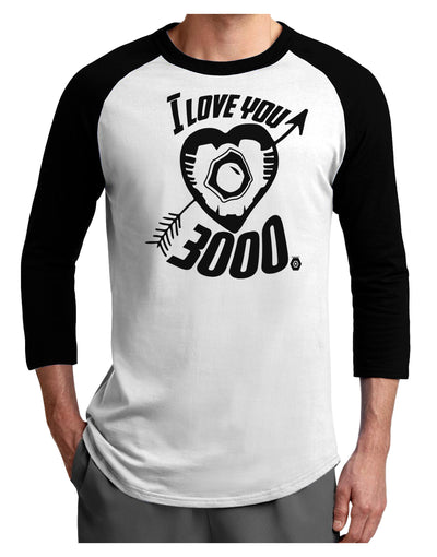 TooLoud I Love You 3000 Adult Raglan Shirt-Mens-Tshirts-TooLoud-White-Black-X-Small-Davson Sales