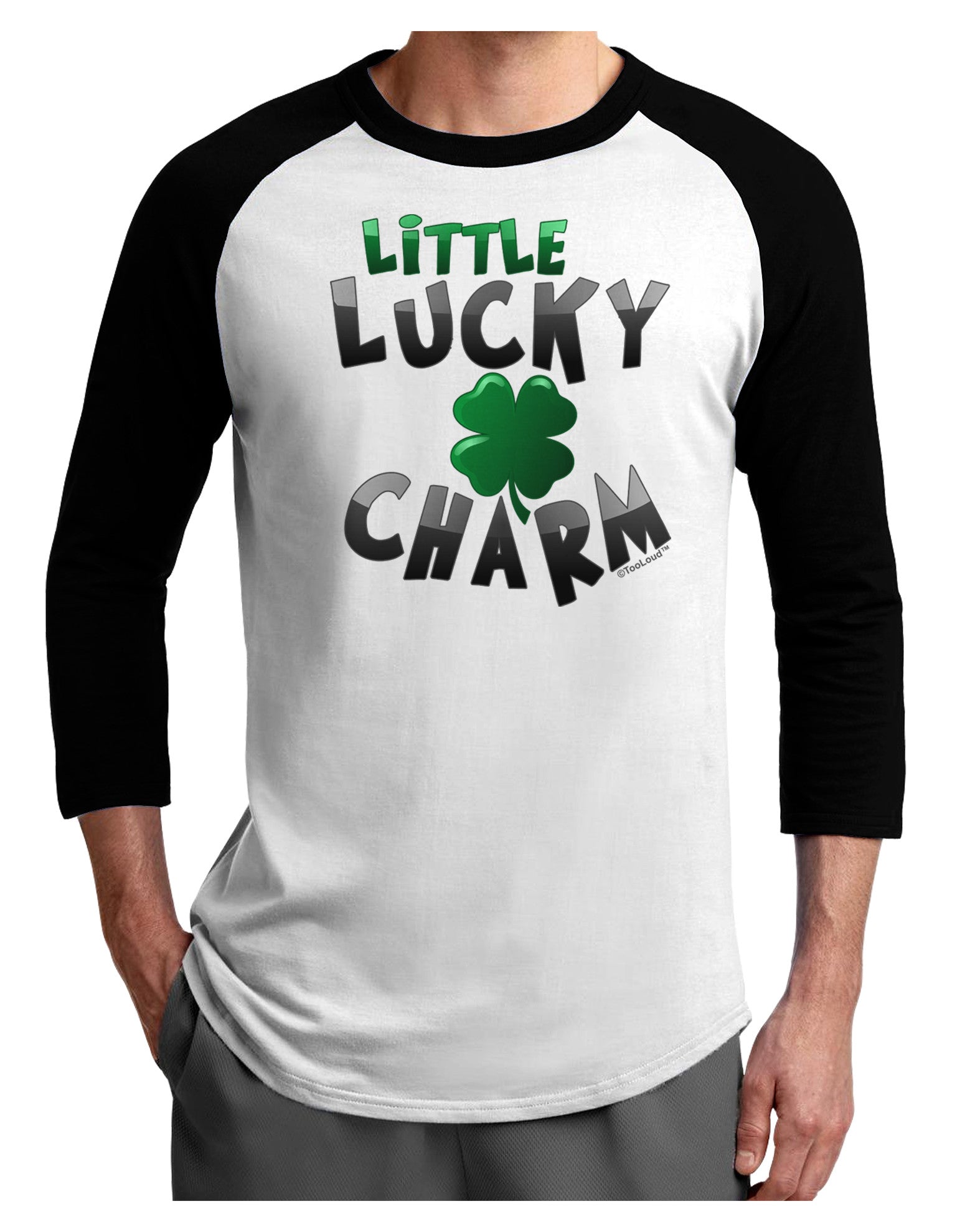 Little Lucky Charm Adult Raglan Shirt-Raglan Shirt-TooLoud-White-Black-X-Small-Davson Sales