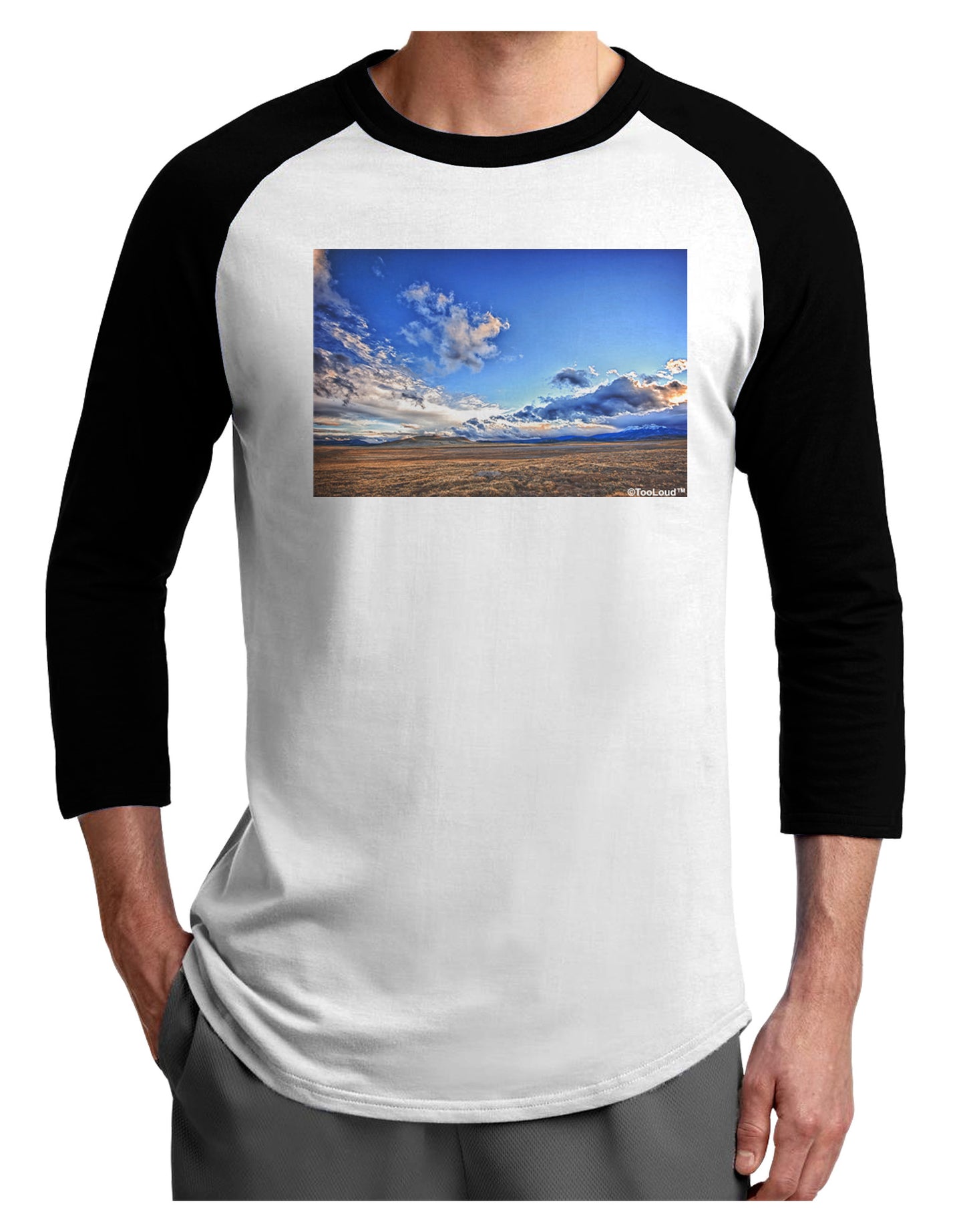 Garden of the Gods Colorado Adult Raglan Shirt-TooLoud-White-Black-X-Small-Davson Sales