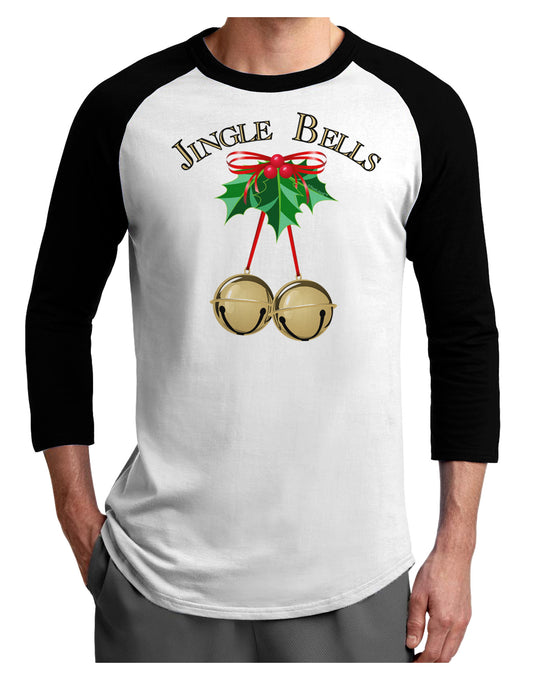 Jingle Bells Adult Raglan Shirt by-Raglan Shirt-TooLoud-White-Black-X-Small-Davson Sales