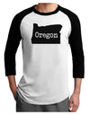 Oregon - United States Shape Adult Raglan Shirt by TooLoud-TooLoud-White-Black-X-Small-Davson Sales