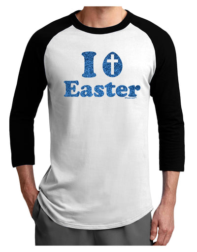 I Egg Cross Easter - Blue Glitter Adult Raglan Shirt by TooLoud-TooLoud-White-Black-X-Small-Davson Sales