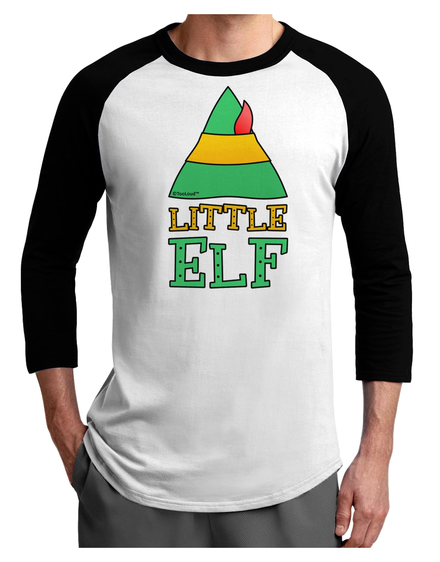 Matching Christmas Design - Elf Family - Little Elf Adult Raglan Shirt by TooLoud-TooLoud-White-Black-X-Small-Davson Sales