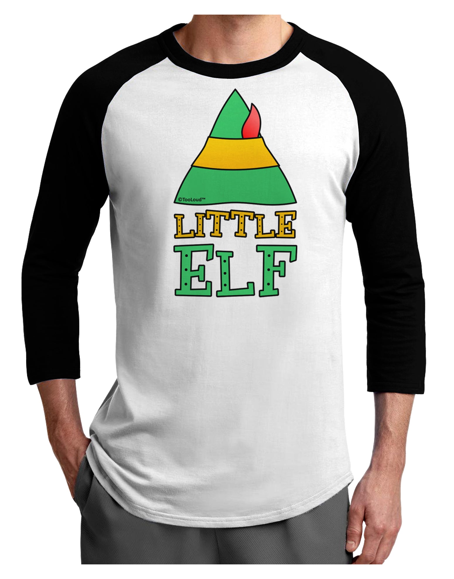 Matching Christmas Design - Elf Family - Little Elf Adult Raglan Shirt by TooLoud-TooLoud-White-Black-X-Small-Davson Sales