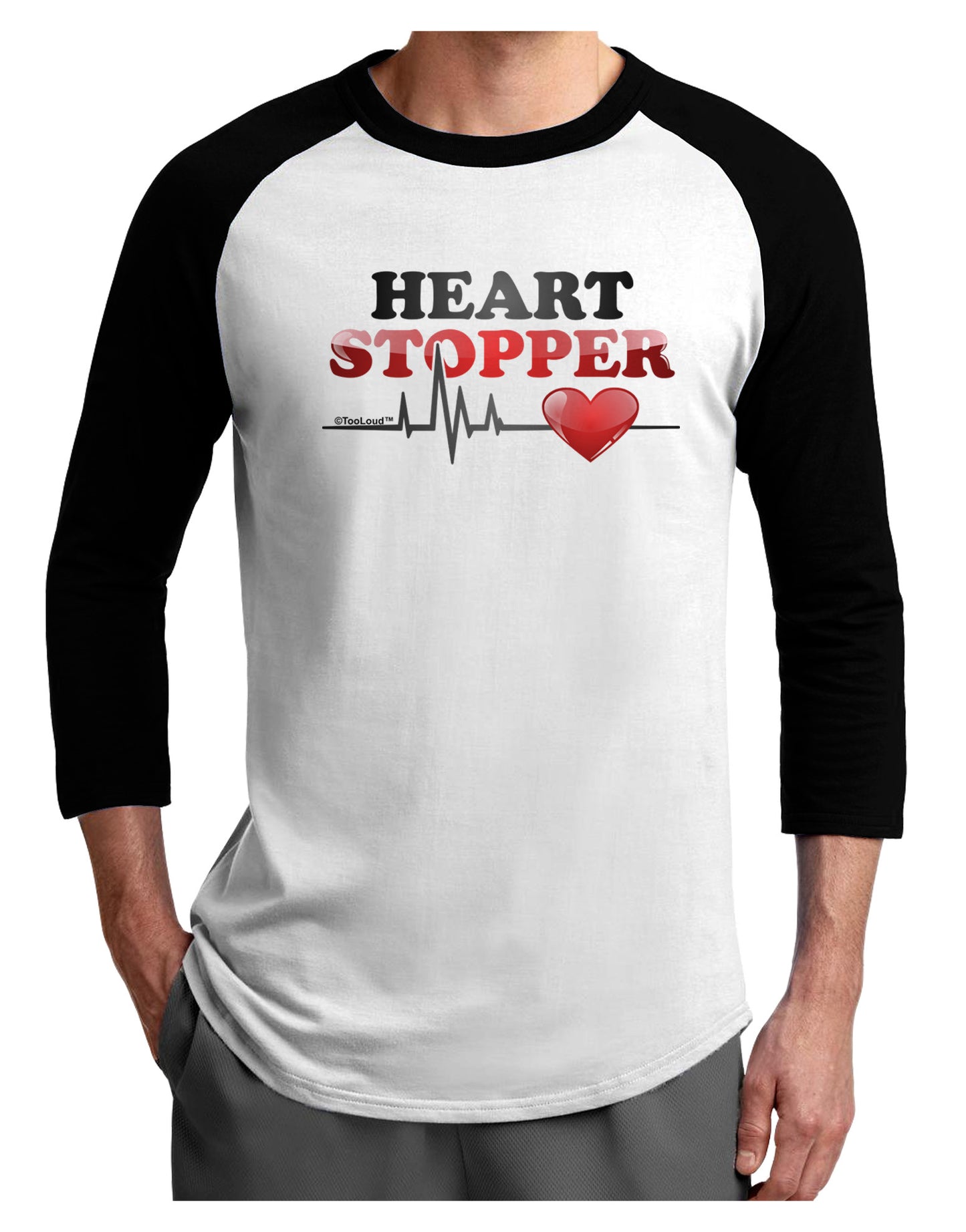 Heart Stopper Adult Raglan Shirt-Raglan Shirt-TooLoud-White-Black-X-Small-Davson Sales