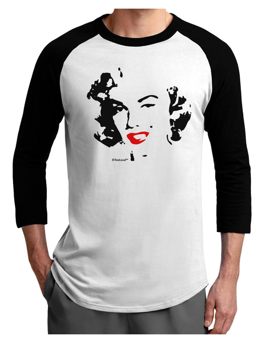 Marilyn Monroe Cutout Design Red Lips Adult Raglan Shirt by TooLoud-TooLoud-White-Black-X-Small-Davson Sales