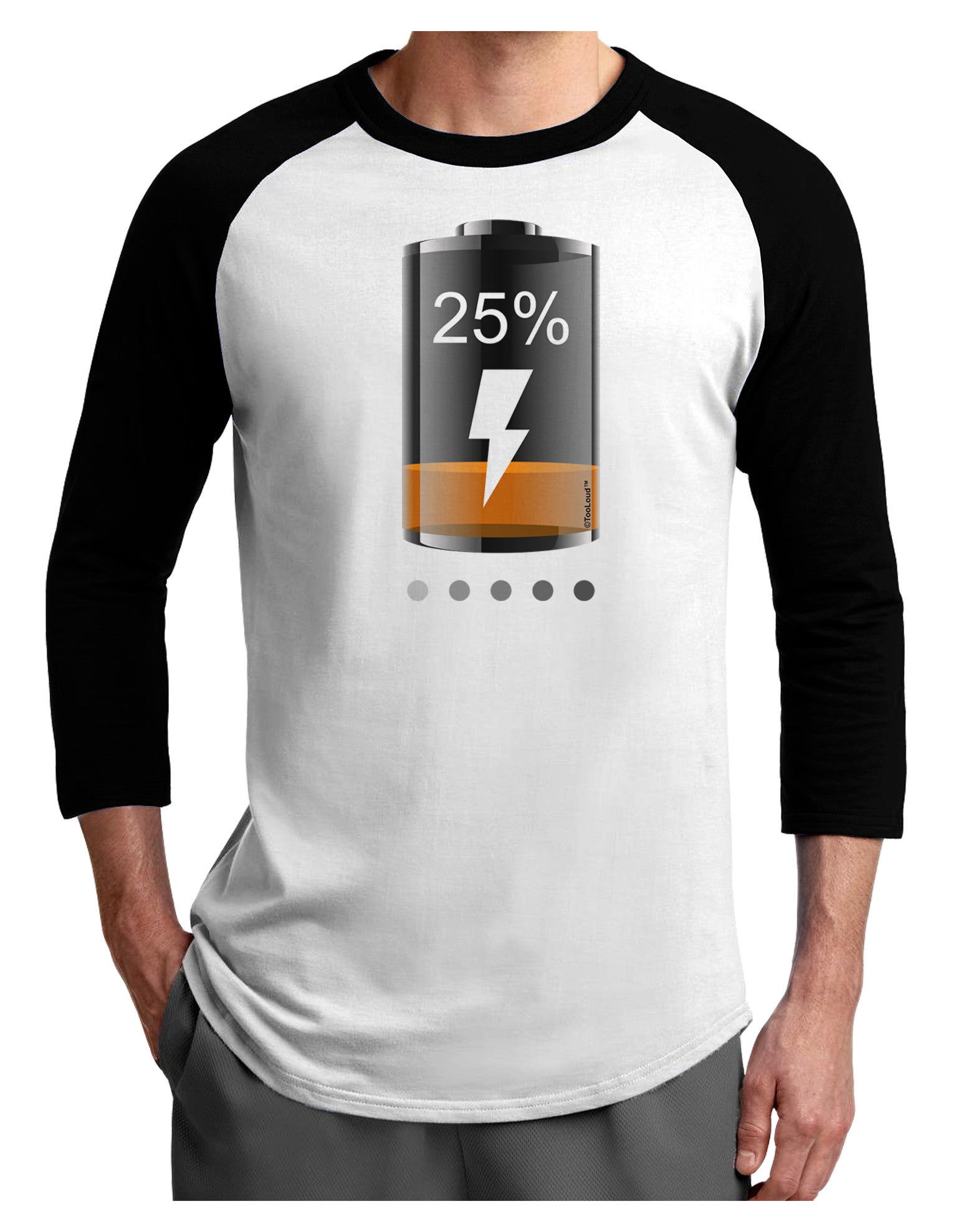 Low Energy 25 Percent Adult Raglan Shirt-Raglan Shirt-TooLoud-White-Black-X-Small-Davson Sales
