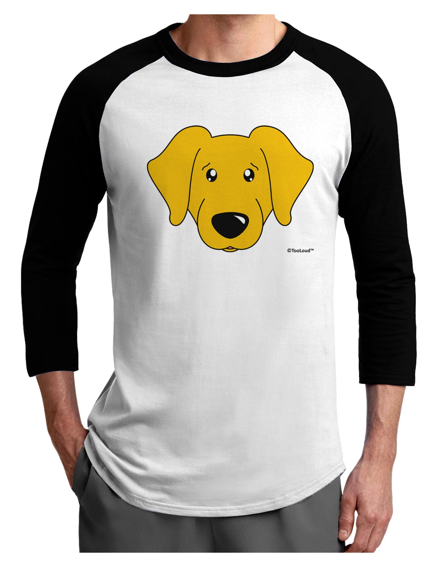 Cute Yellow Labrador Retriever Dog Adult Raglan Shirt by TooLoud-TooLoud-White-Black-X-Small-Davson Sales