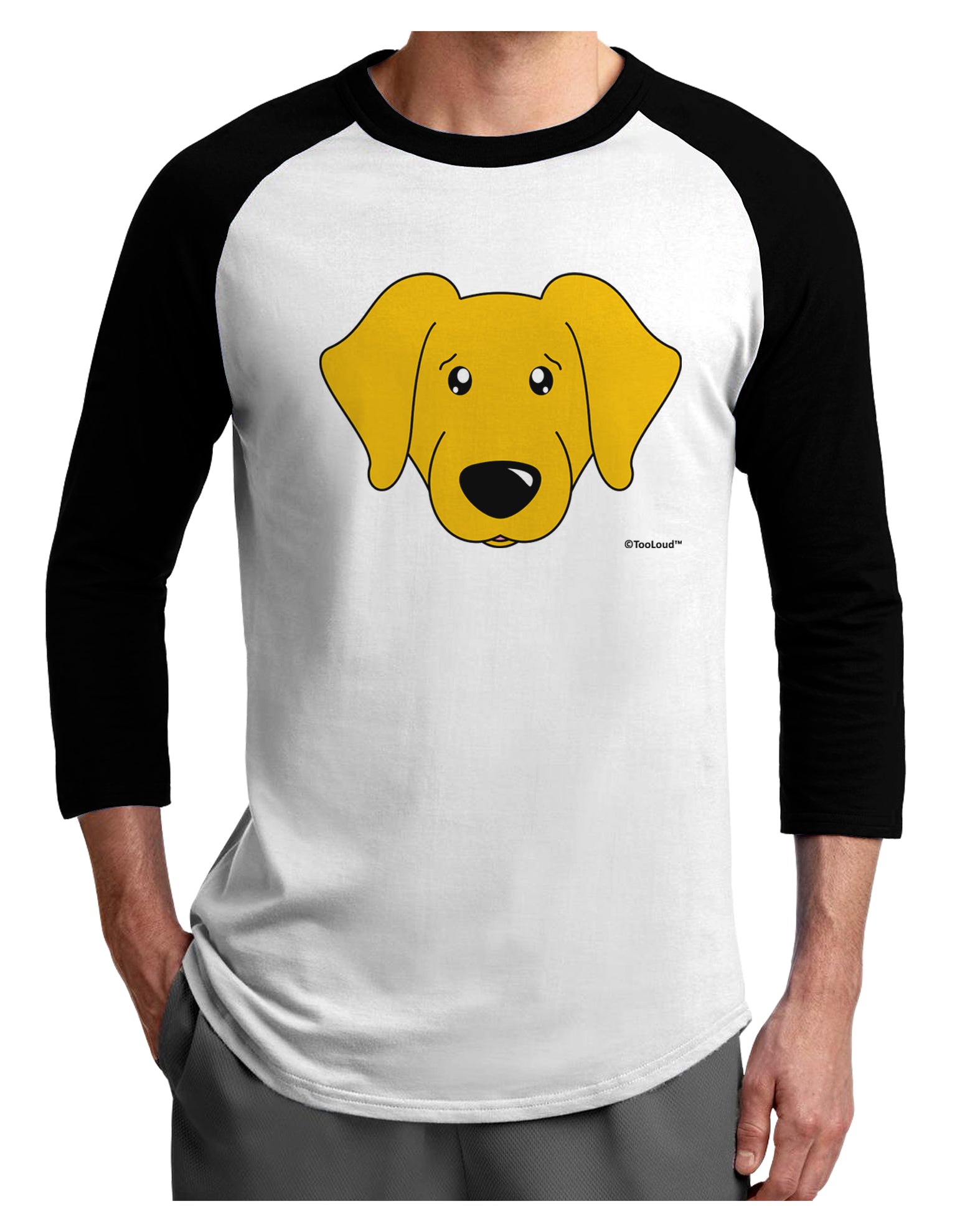 Cute Yellow Labrador Retriever Dog Adult Raglan Shirt by TooLoud-TooLoud-White-Black-X-Small-Davson Sales