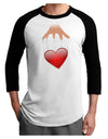 Heart on Puppet Strings Adult Raglan Shirt-TooLoud-White-Black-X-Small-Davson Sales