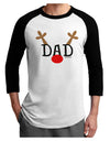 Matching Family Christmas Design - Reindeer - Dad Adult Raglan Shirt by TooLoud-TooLoud-White-Black-X-Small-Davson Sales