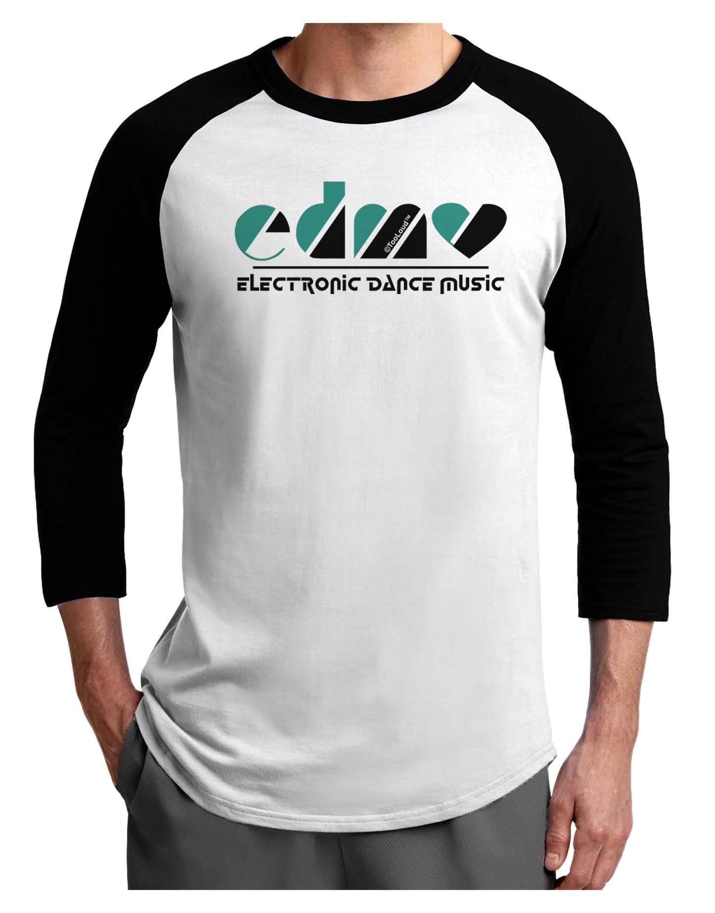 EDM Heart Black Adult Raglan Shirt-Raglan Shirt-TooLoud-White-Black-X-Small-Davson Sales