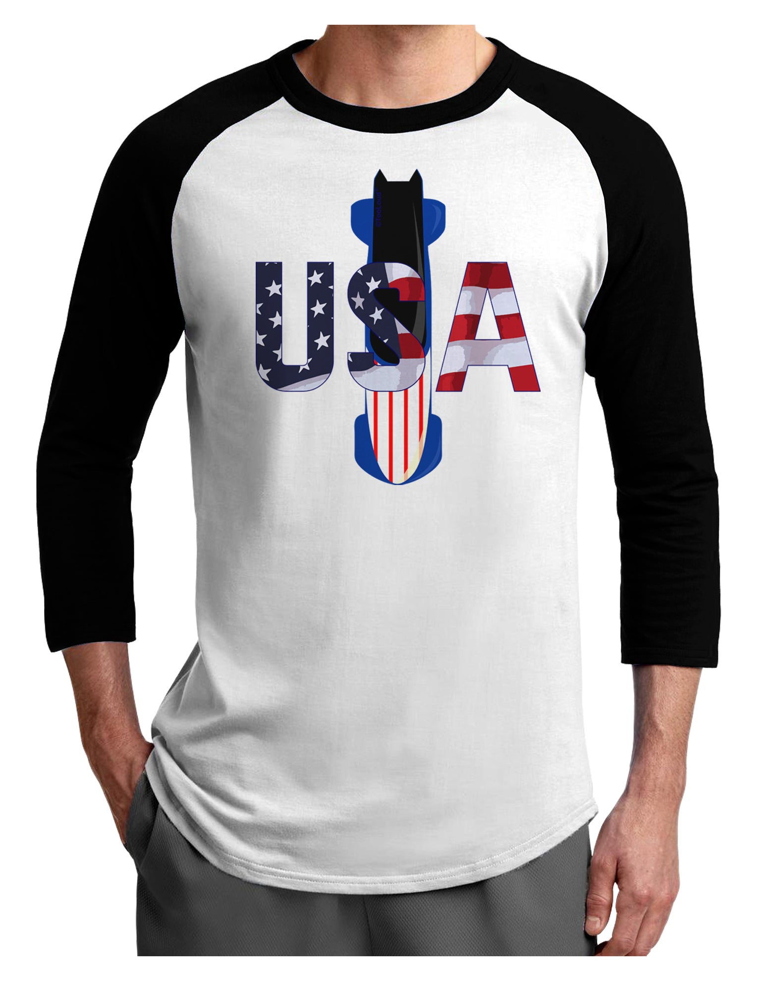 USA Bobsled Adult Raglan Shirt by TooLoud-TooLoud-White-Black-X-Small-Davson Sales