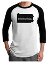 Pennsylvania - United States Shape Adult Raglan Shirt by TooLoud-TooLoud-White-Black-X-Small-Davson Sales