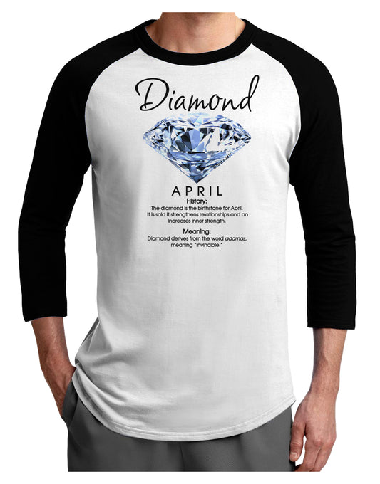 Birthstone Diamond Adult Raglan Shirt-Raglan Shirt-TooLoud-White-Black-X-Small-Davson Sales