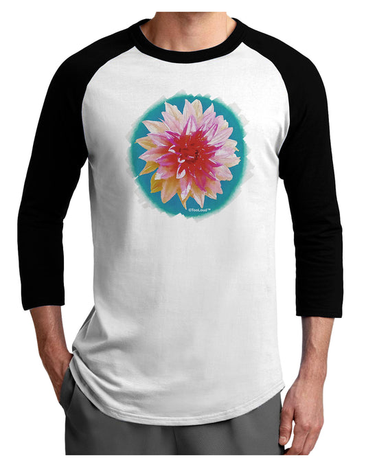 Watercolor Flower Adult Raglan Shirt-TooLoud-White-Black-X-Small-Davson Sales